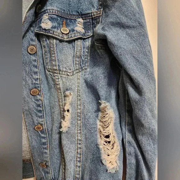 Distressed Denim Jacket - Picture 4 of 6
